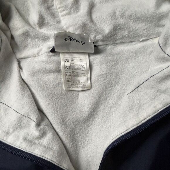 Vtg Walt Disney World Sz XXL Blue 1/4 Zip Windbreaker Jacket Mickey Packable - Picture 11 of 14